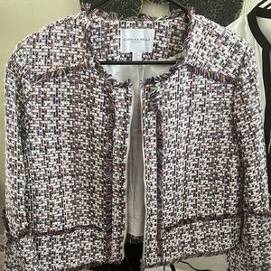 Multicolored weaved blazer (cropped)